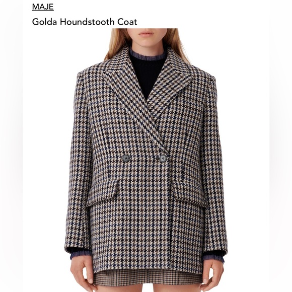 Maje Golda houndstooth coat - Picture 1 of 4